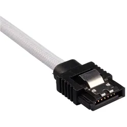 CORSAIR Premium Sleeved SATA Data Cable Set with Straight Connectors, White, 30cm