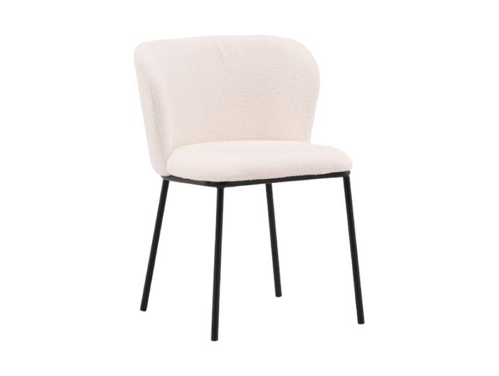 Design Esszimmerstuhl „Edina“ Bouclé Weiss VE DESIGN