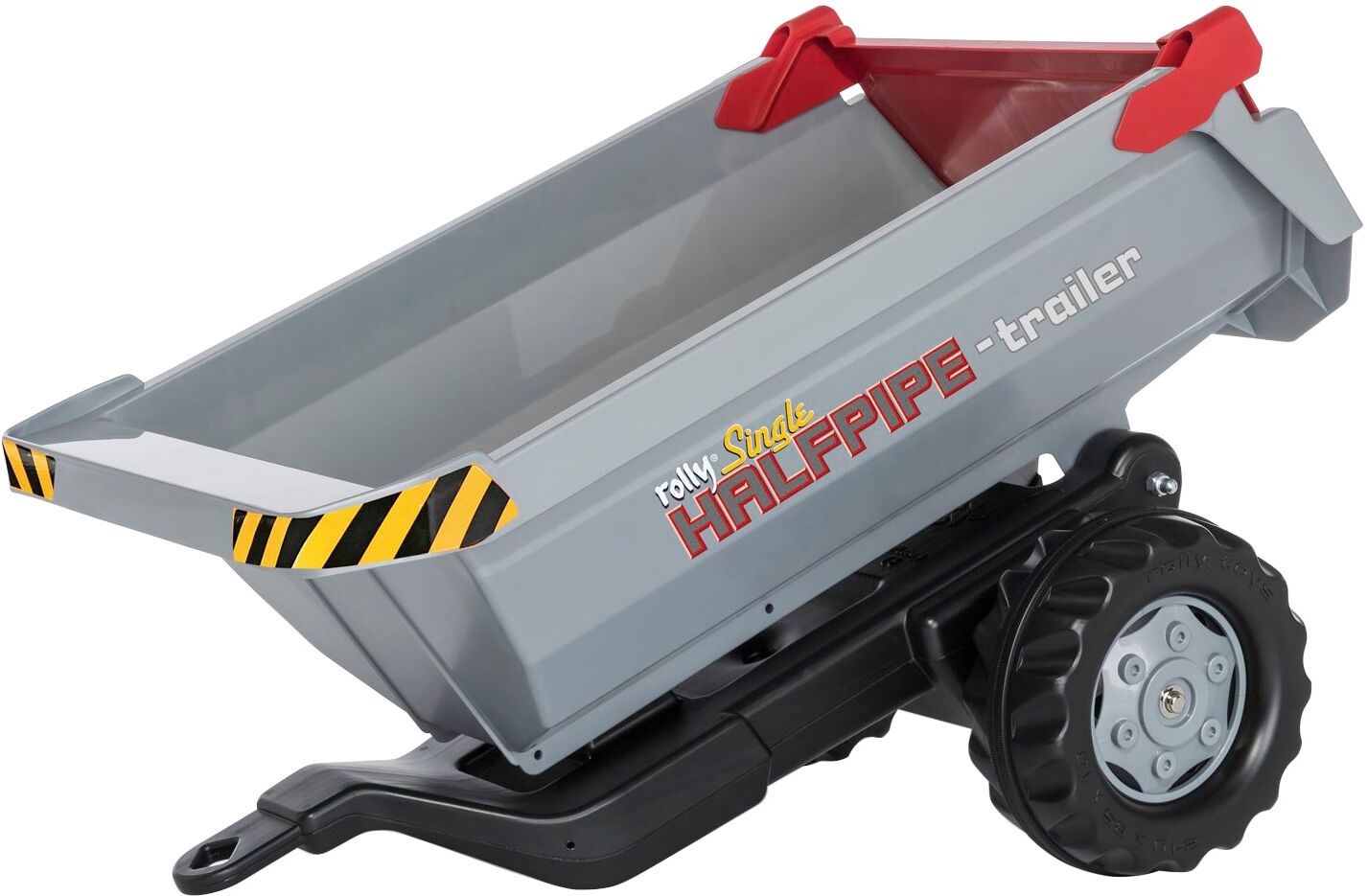Kinderfahrzeug-Anhänger ROLLY TOYS "Halfpipe Single", silber (silberfarben), Spielfahrzeug-Anhänger, KinderB:45cm H:42,5cm L:76cm, Kunststoff, Kinderfahrzeug-Anhänger, für Trettraktoren, B:45cm H:42,5cm L:76cm