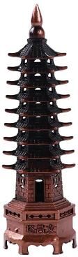 Inspired Finds Feng Shui Wenchang Pagoda Tower Zinc Alloy Desk Ornament For Wisdom And Success 9 Layers red Bronze