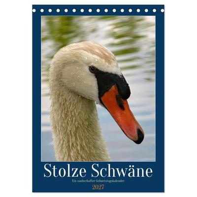 Stolze Schwäne (Tischkalender 2027 DIN A5 hoch), CALVENDO Monatskalender