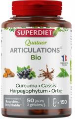 Superdiet Quatuor Curcuma Articulations Bio 150 Gélules - Boîte plastique 150 gélules