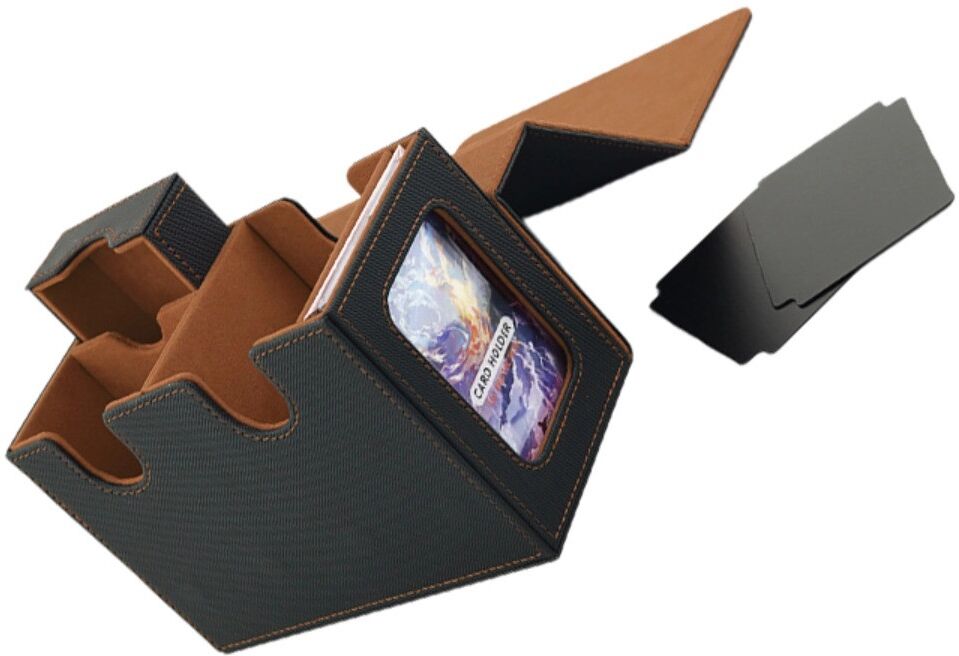 INF Premium PU-Aufbewahrungsbox kompatibel mit MTG Commander – 160+ doppelt gesleevte Karten, Magnetverschluss, Koreanisches Schwarzes Gold