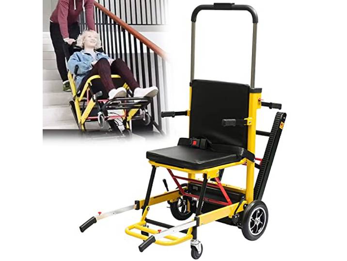 CORLYSE Elektrischer Treppenlift-Rollstuhl für ältere Menschen, Treppensteig-Rollstuhl für ältere Menschen mit Behinderungen, zusammenklappbarer 35kg-Evakuierungs-Treppenlift-Stuhl