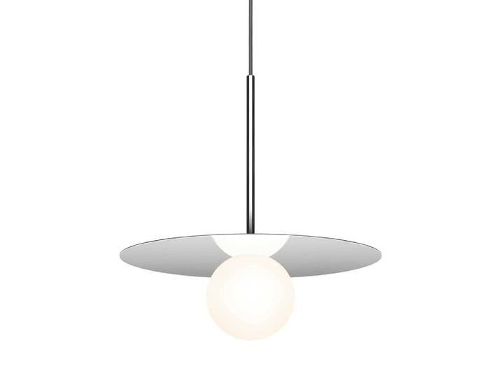 PABLO DESIGNS suspension BOLA DISC 12 (Chrome - Acier et verre opalin)
