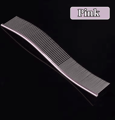 Inspire Picks Professional Stainless Steel Pet Grooming Comb With Dual Teeth Design pink
