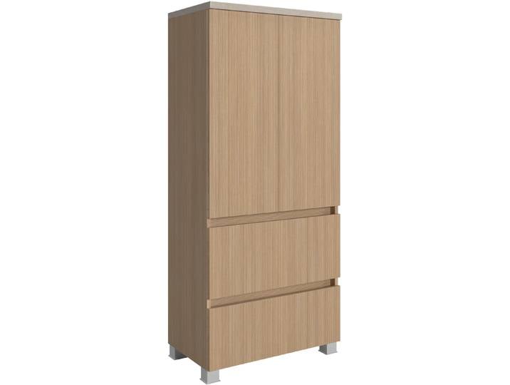 Midischrank WELLTIME EIXO, 2 Türen, 2 verstellbare Einlegeböden, 2 Softclose-Auszüge , braun (eiche hell), B:60cm H:131cm T:35cm, Holzwerkstoff, Schränke, Midischrank