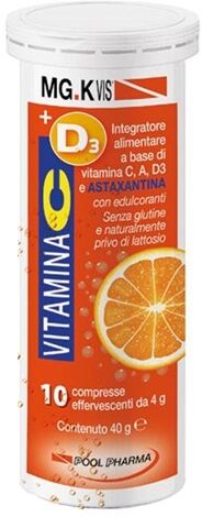 POOL PHARMA Srl Mgk Vis Vitamina C+ D3 10 Compresse Effervescenti - Integratore Alimentare