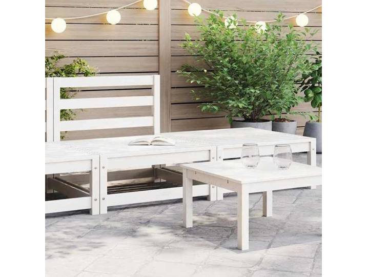Salon de Jardin 2 pcs Meubles de Terrasse Meubles d'Extérieur Mobilier de Patio Mobilier de Jardin Blanc Bois de Pin 805696