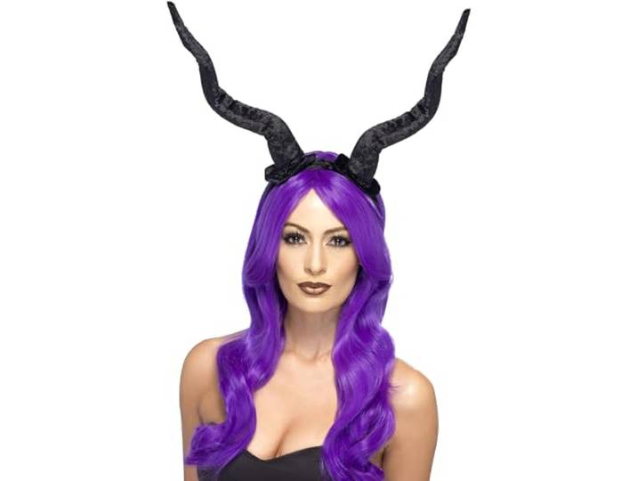 Smiffys Demon Horns Headband, Black