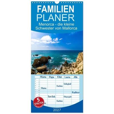 Familienplaner 2027 - Menorca - die kleine Schwester von Mallorca mit 5 Spalten (Wandkalender, 21 x 45 cm) CALVENDO