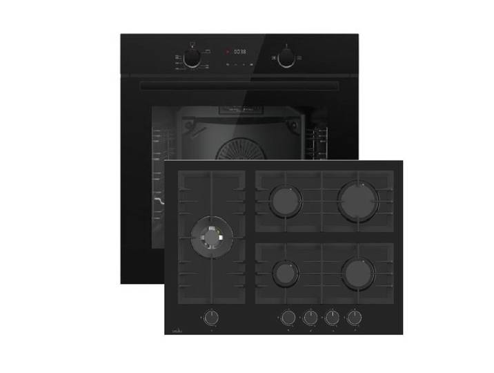 Gasline Gasherd-Set Gasline Einbauherdset GB850-FIB+Gaskochfeld 70cm GAG70GLG Glaskeramik