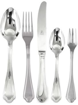 Mepra Leonardo Flatware Set with Cake Fork - 30 Pieces Knives Hollow Handle - Stainless Steel