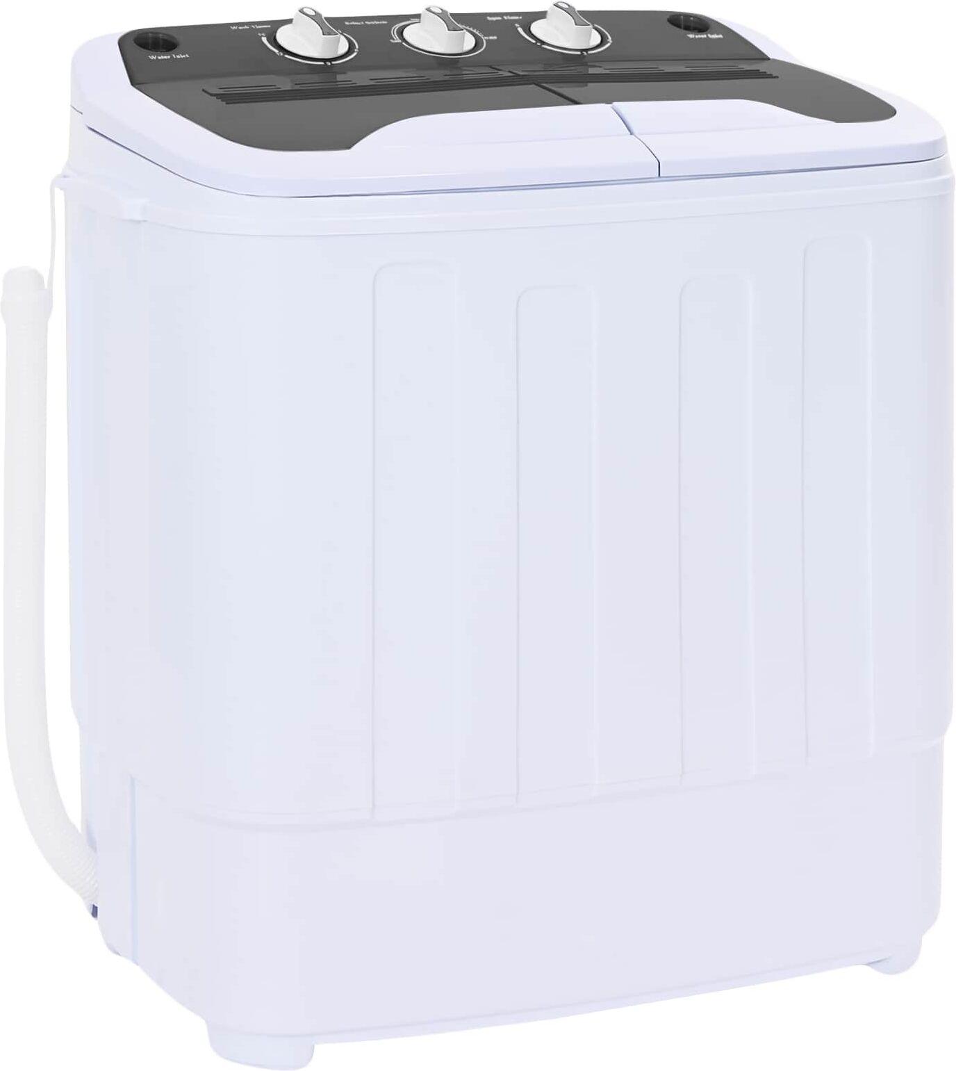 vidaXL Mini machine à laver avec double cuve 3,6 kg Noir et Blanc