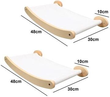 Inspired Finds Wall Mounted Cat Climbing Shelves & Hammock Set For Indoor Cats   Wooden Cat Wall Steps & Jumping Platform bead Garland