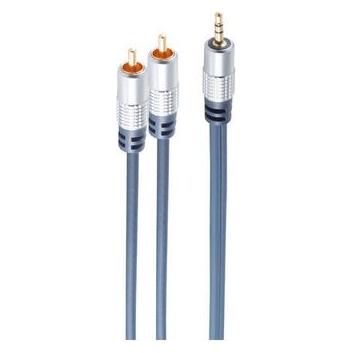 Shiverpeaks Kabel Audio Cinch 2-fach (St) - Klinke 3,5mm 5,0m ** Home Cinema (5 m, Cinch Kabel) (30832-5MHQ)