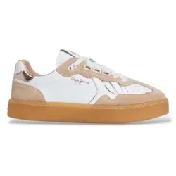 Pepe Jeans für Damen. PLS000042 Maya Contour Ledersneaker beige (36), Wohnung, Schnürsenkel, Lässig