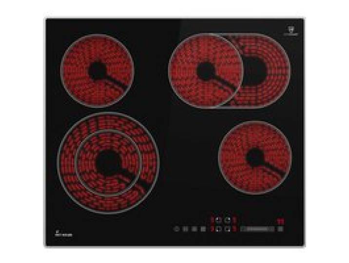 KKT KOLBE Plaque électrique 60 cm 6 6 kW 4 zones 9 niveaux double zone et zone ovale vitrocéramique CH5901AL
