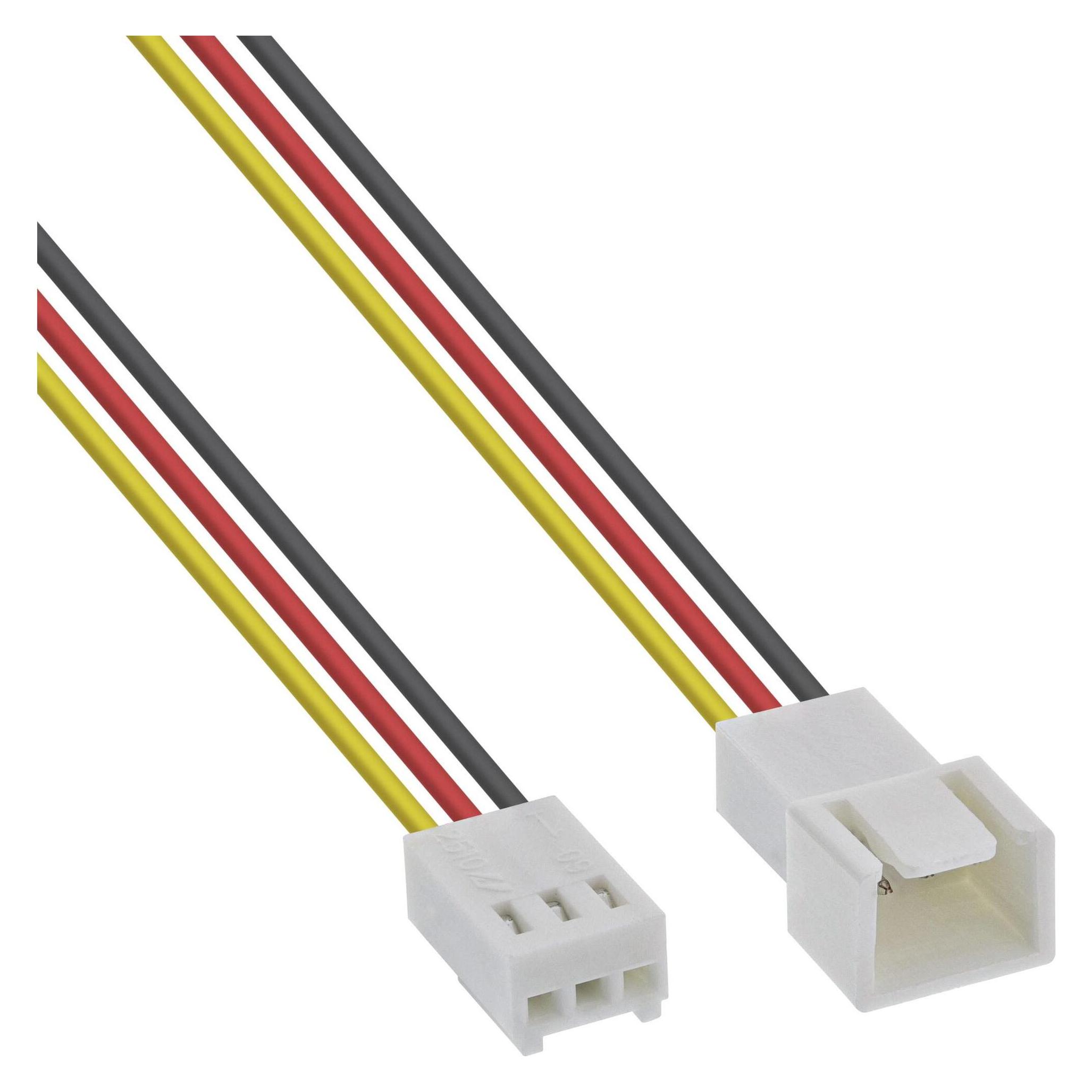 InLine Lüfterkabel Verlängerung, 3pol Molex Stecker / Buchse, Länge 1m (100 cm, 3 Pin) (33328N)