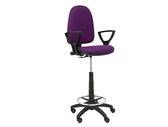 Piqueras y Crespo T04CP Ergnomischer Hocker, höhenverstellbar, mit Fußstütze dunkelviolett