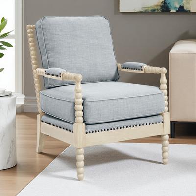 ZWYO HOSIMU "32"" Fabric Accent Arm Chair with Removable Cushions and Nailhead Trim for Living Room & Bedroom"