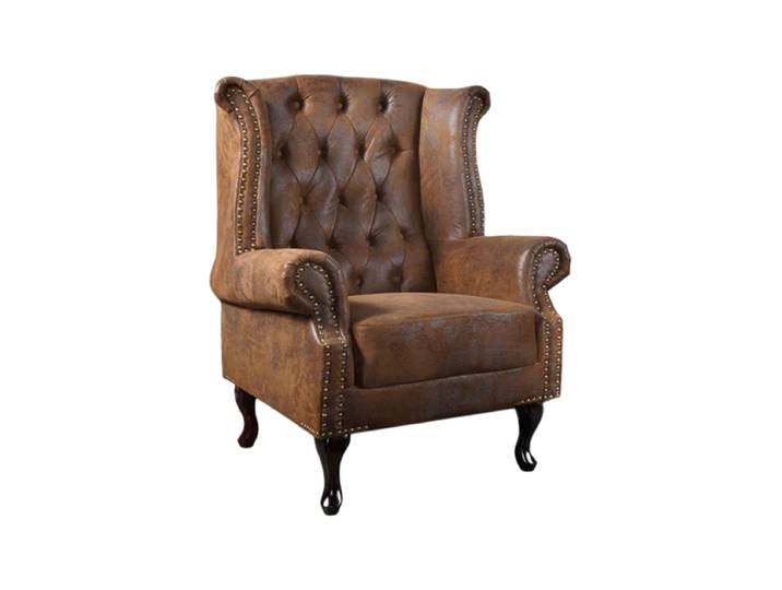Hochwertiger Ohrensessel „Chesterfield“ Antik Braun Invicta Interiors