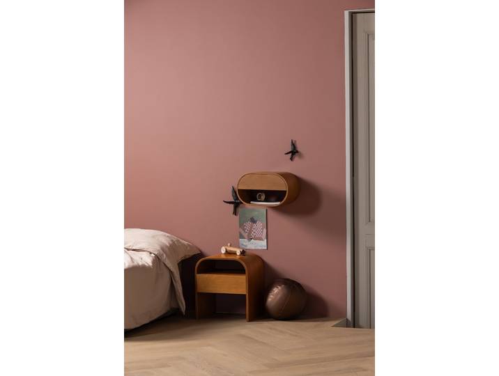 Hänge-Nachtkommode Momo 39 x 23 x 28cm Beige/Kirschbaum Dekor