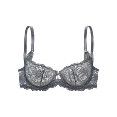 Bügel-BH LASCANA "BH mit Bügel, Spitzen-BH, als Dessous-Set kombinierbar, Nikoletta", Damen, Gr. 80, Cup C, grau (graphit), Spitze, Obermaterial: 88% Polyamid, 12% Elasthan, BHs Bügel-BH, sexy Dessous, sexy Unterwäsche, Reizwäsche Damen
