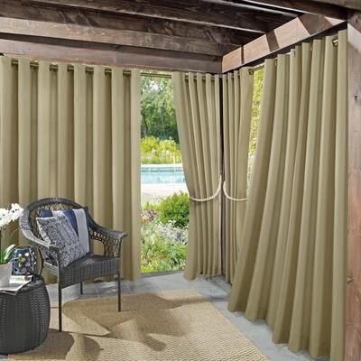 Sun Zero Sailor Indoor Outdoor UV Protectant Room Darkening Grommet 1-Piece Curtain Panel, Single Panel