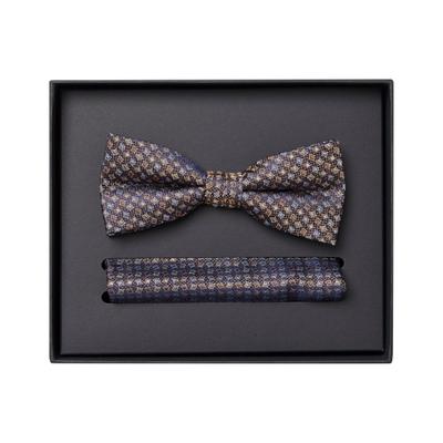 Fliege VENTI "VENTI Set aus Fliege und Einstecktuch gemustert", Herren, braun, 100% Seide, Fliegen