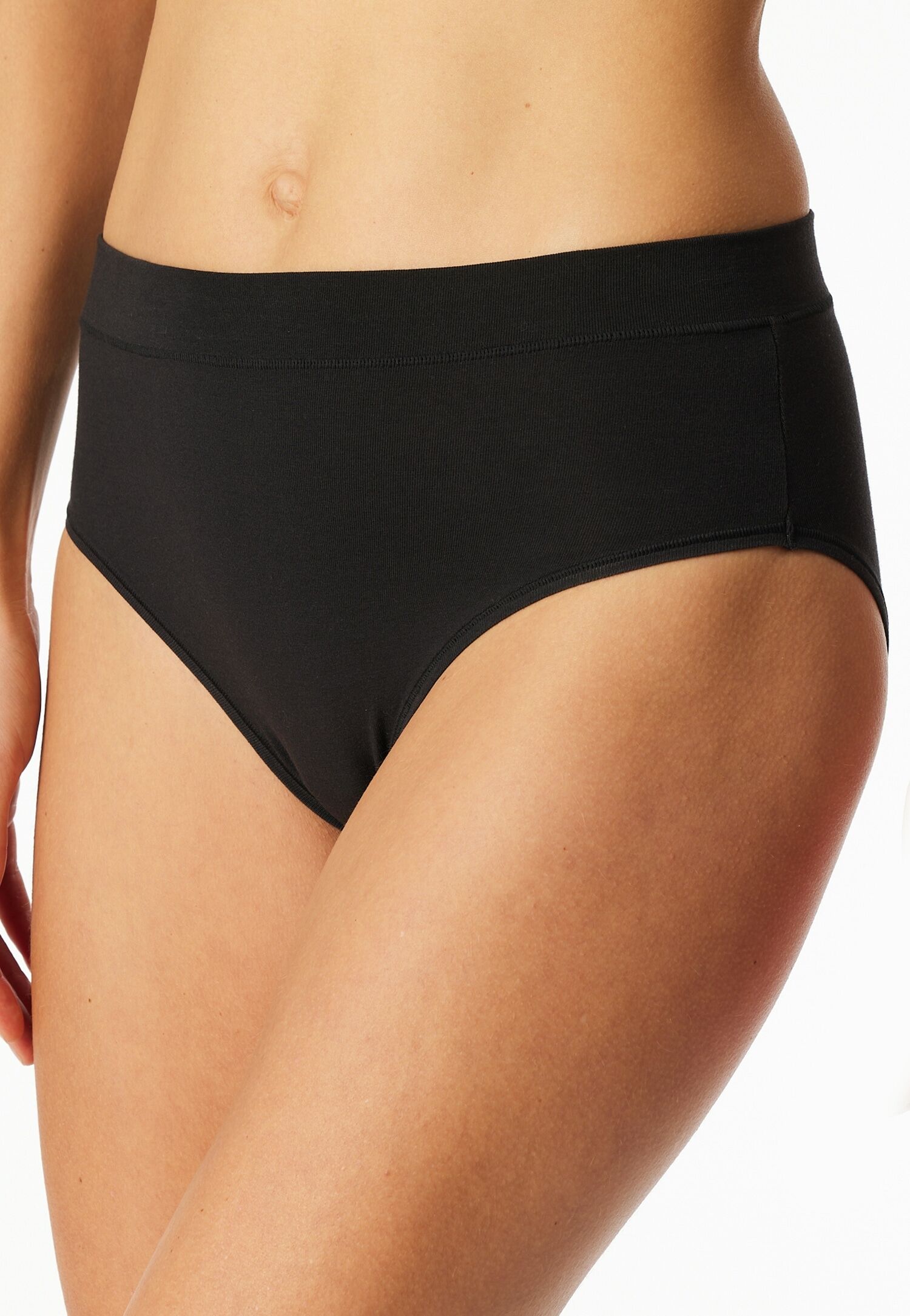 Retro Pants SCHIESSER "Unique Cotton", Damen, Gr. 48, schwarz, Obermaterial: 90% Baumwolle, 10% Elasthan, unifarben, körpernah, Unterhosen Retro Pants