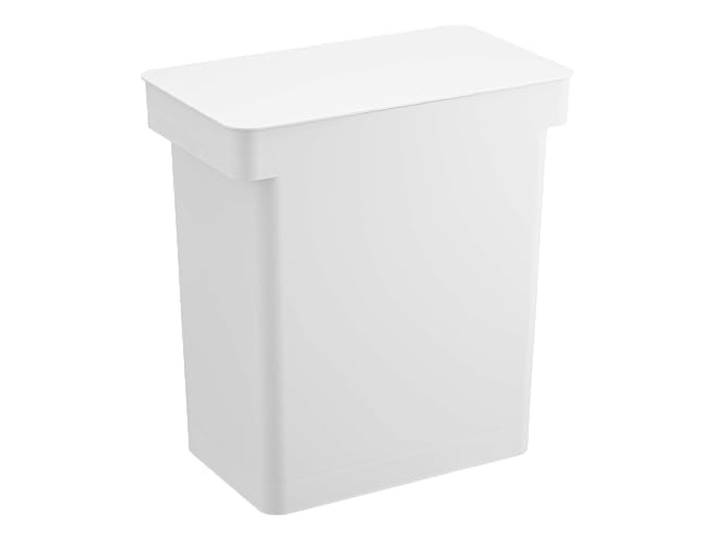 YAMAZAKI 5427 TOWER Airtight Trash Can with Caster\, white\, Polypropylene/ABS Resin/POM Resin/Silicone/Steel\, 41 x 24 x 42.565.5 cm