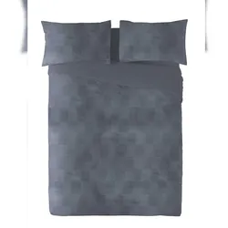 Bettbezug 2 Stück mit Knopfverschluss Bett 105 extra weicher Baumwolljacquard aus Spanien Elba Dunkelgrau/ Dunkelgrau Naturals