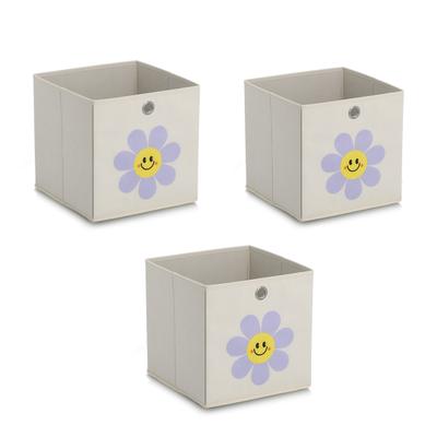 Aufbewahrungsbox ZELLER PRESENT "Aufbewahrungsbox-Set, Vlies, 3tlg.", beige (creme), B:28cm H:28cm T:28cm, Vlies, Aufbewahrungsboxen, Aufbewahrungsbox, ca. 28x28x28 cm
