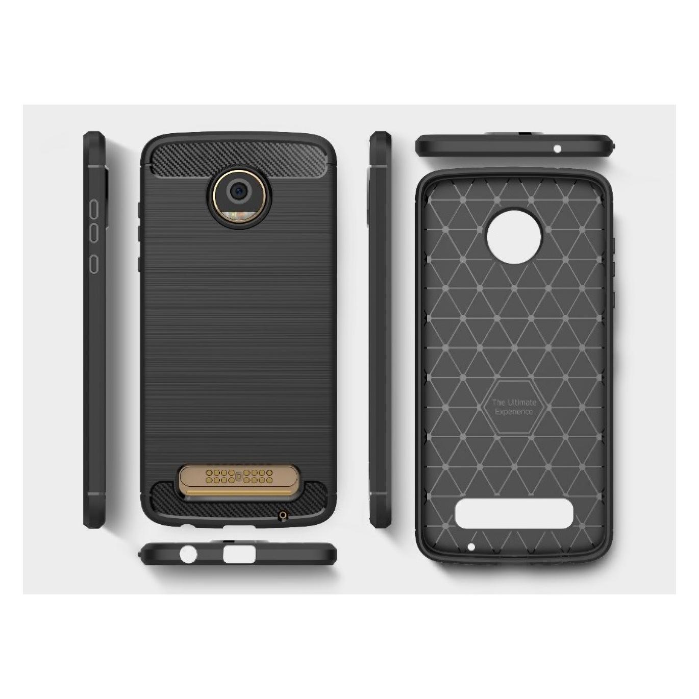 Screenguard Motorola Moto Z2 Play Hülle Carbon Brushed Soft TPU (Motorola Moto Z2 Play) (00023086)