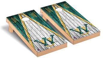 Skip's Garage College Vault Wayne State Warriors Weathered Cornhole Board Set