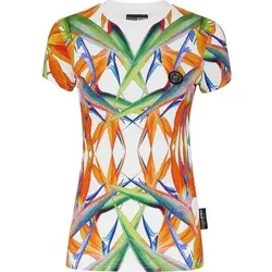 PLEIN SPORT Rundhals-T-Shirt, Größe XXL in Weiß 0121