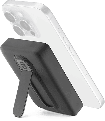 Powerbank - CellularLine Mag Stand, 10000 mAh, Inalámbrico, 20 W, Hasta 72h de carga, USB C, MagSafe, Negro