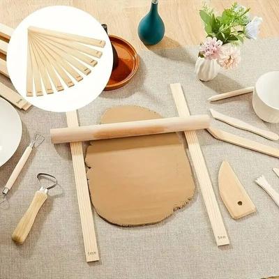 Wooden Clay Rolling Guides Set For Even Slab Thickness Wooden Clay Rolling Guides Set For Even Slab Thickness