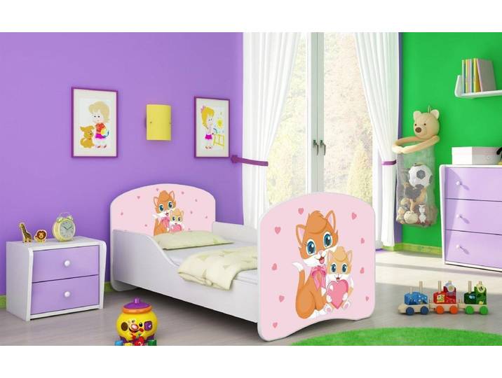 Kinderbett Milena mit verschiedenen Mustern - 140x70 - Cats - Luxusbetten24