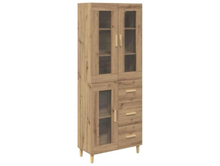 HGFDVCMR Highboard Artisan-Eiche 69,5x34x180 cm Holzwerkstoff 2-teilig Moderne Anrichte in Artisan-Eiche Optik für Esszimmer und Wohnzimmer. Vielseitiger Stauraum schützt vor Staub.
