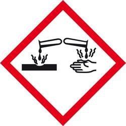 SafetyMarking 31.B1032 GHS-Gefahrenpiktogramm 05 Ätzwirkung Folie selbstklebend (B x H) 52 mm x 52 mm 500 St.