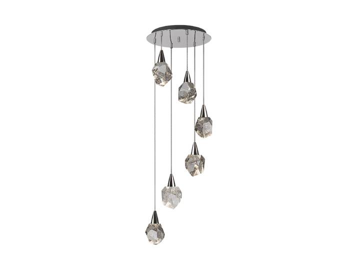 LED Design Pendellampe „Aquaria“, 6-flammig Chrom-Finish Schuller
