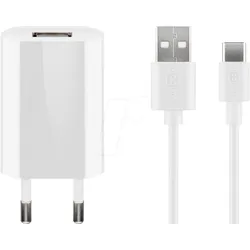 GOOBAY 45300 - USB-Ladegerät, 5 V, 1 A, USB-C, weiß