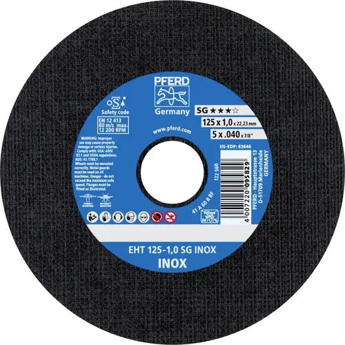 PFERD TOOLS EHT 125-1,0 SG INOX 61341116 Trennscheibe gerade 125mm 25 St. Edelstahl