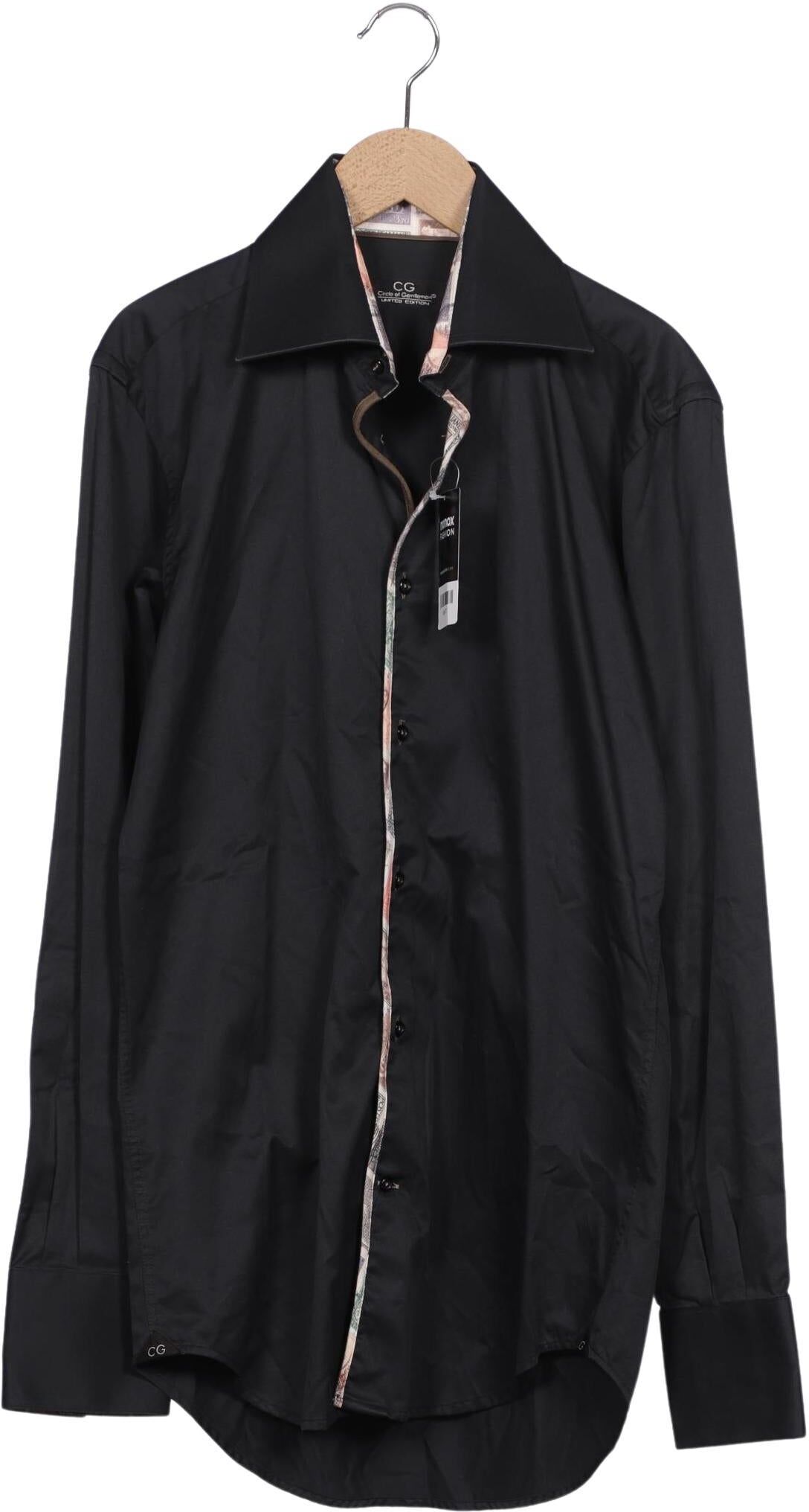 Circle of Gentlemen Herren Hemd, Marineblau, Gr. 37, Baumwolle - Second Hand