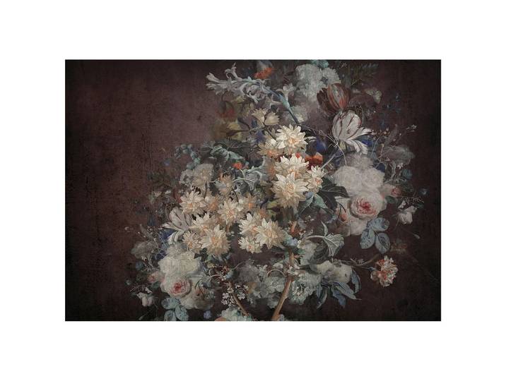 FOTOTAPETE Blumen Retro Grau 368x254 cm