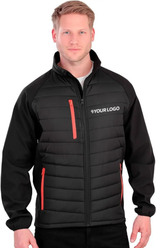 Softshell Compass imbottito uomo eco, antivento, trapuntato Personalizzate o neutre Result Headwear