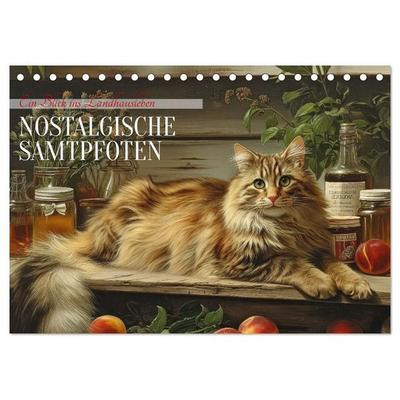 Nostalgische Samtpfoten (Tischkalender 2027 DIN A5 quer), CALVENDO Monatskalender