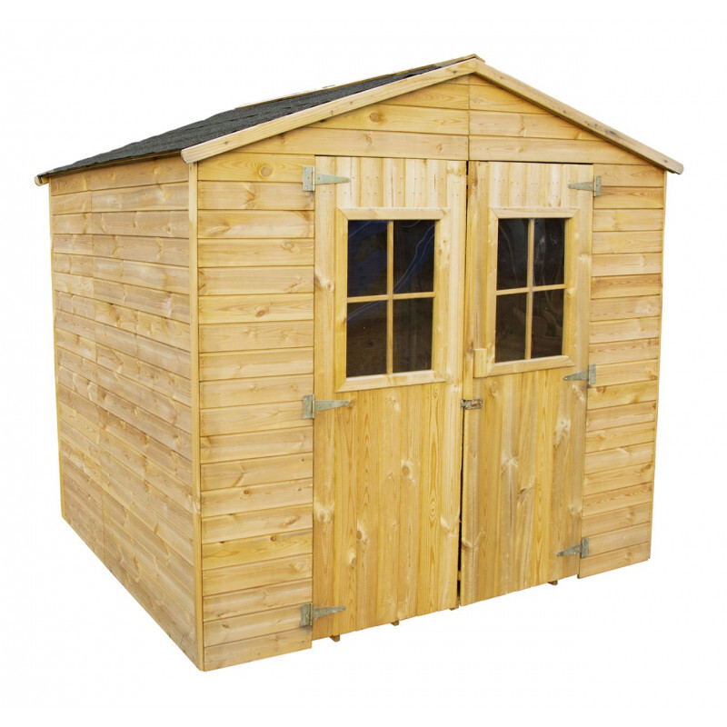 4iQ Holz-Gartenschuppen mit Doppeltüren 191x213x210 cm - Robuste Aufbewahrungslösung
